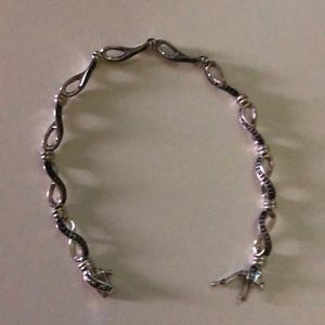 Crushed black diamonds & silver bracelet